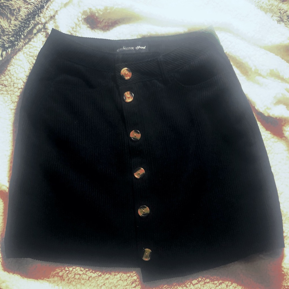 Knitted button up mini skirt